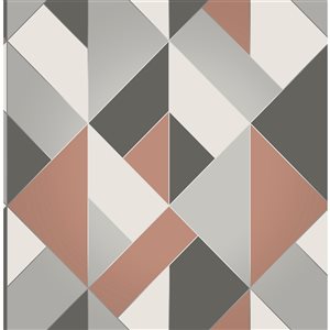 Brewster Delano 56.4-sq. ft. Copper Non-Woven Geometric Unpasted Wallpaper