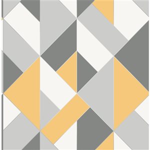 Brewster Delano 56.4-sq. ft. Yellow Non-Woven Geometric Unpasted Wallpaper