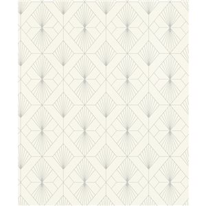Rasch Henri 56.4-sq. ft. Off-White Non-Woven Geometric Unpasted Wallpaper