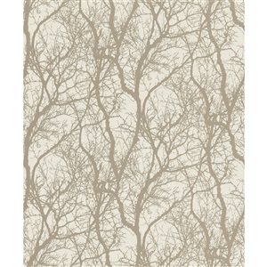 Rasch Wiwen 56.4-sq. ft. Beige Non-Woven Trees Unpasted Wallpaper