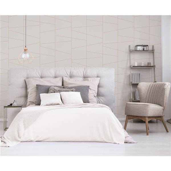 Brewster Fairmont 56.4-sq. ft. Cream Non-Woven Geometric Unpasted Wallpaper