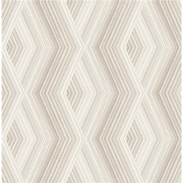 Crown Aura 56.4-sq. ft. Taupe Paper Geometric Unpasted Wallpaper M1582 ...