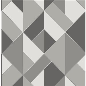 Brewster Delano 56.4-sq. ft. Grey Non-Woven Geometric Unpasted Wallpaper