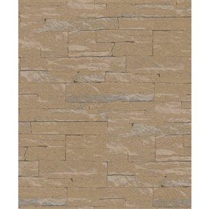 Marburg Rheta 56.4-sq. ft. Brown Non-Woven Stone Unpasted Wallpaper