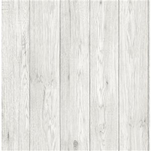 Brewster Mammoth 56.4-sq. ft. White Non-Woven Wood Unpasted Wallpaper