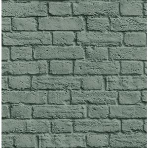 Brewster Cologne 56.4-sq. ft. Green Non-Woven Brick Unpasted Wallpaper