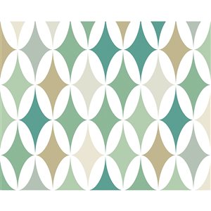 ohpopsi 118-in W x 94-in H Unpasted Green Geometric Wall Mural
