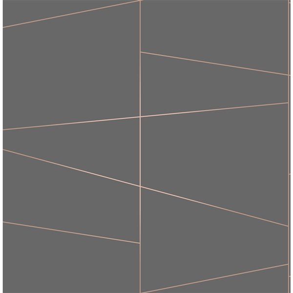 Brewster Fairmont 56.4-sq. ft. Charcoal Grey/Pink Non-Woven Geometric Unpasted Wallpaper