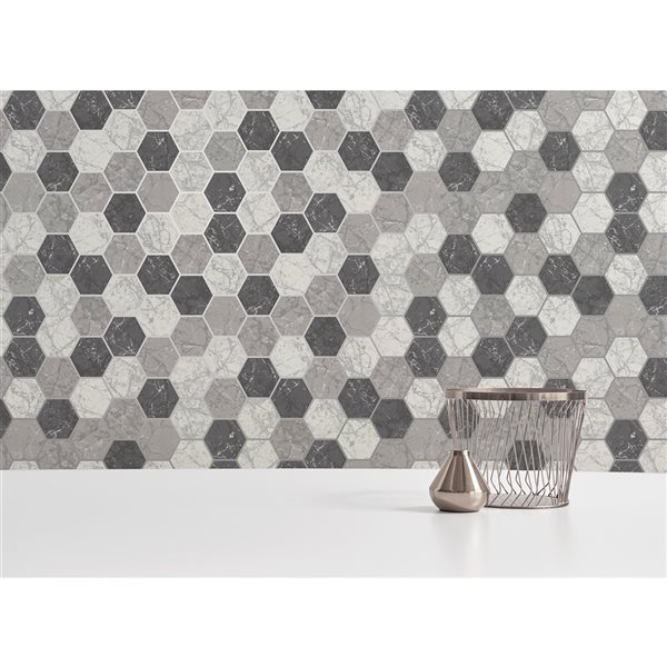 Crown Margaret 56.4-sq. ft. Charcoal Grey Paper Geometric Unpasted Wallpaper