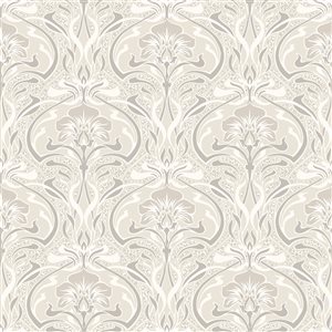 Crown Donovan 56.4-sq. ft. Cream Paper Floral Unpasted Wallpaper