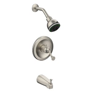 Streamway 1-Handle Nickel Bathtub and Shower Faucet - Valve Included