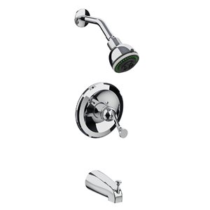 Robinet de bain et de douche Streamway à 1 poignée avec vanne, chrome