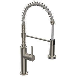 Streamway 1-Handle Deck Mount Pull-Down Handle/Lever Residential Kitchen Faucet - Nickel