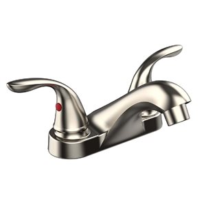 Streamway Nickel 2-Handle 4-in Centre-set Bathroom Sink Faucet with Deck Plate