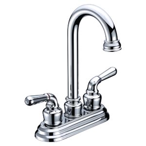 Streamway Chrome 2-Handle Deck Mount High-Arc Handle/Lever Residential Kitchen Faucet with Deck Plate