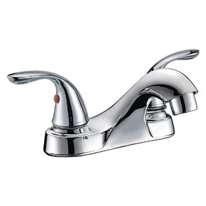 Robinet de lavabo Streamway à 2 poignées et entraxe de 4 po avec plaque, chrome