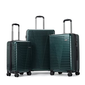 Ensemble de 3 valises à coque rigide Bora Bora en polycarbonate vert par Homerun, 48,5 x 30,5 x 74 cm