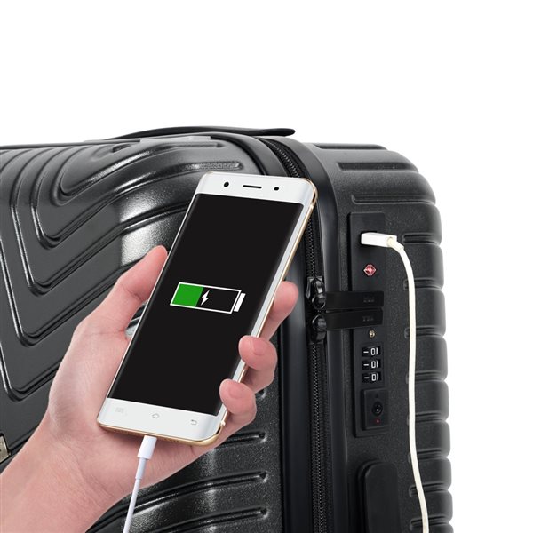 Homerun Santorini 48,5 x 30,5 x 74 cm Black Polycarbonate Hardshell Suitcase Set (3-Bag)