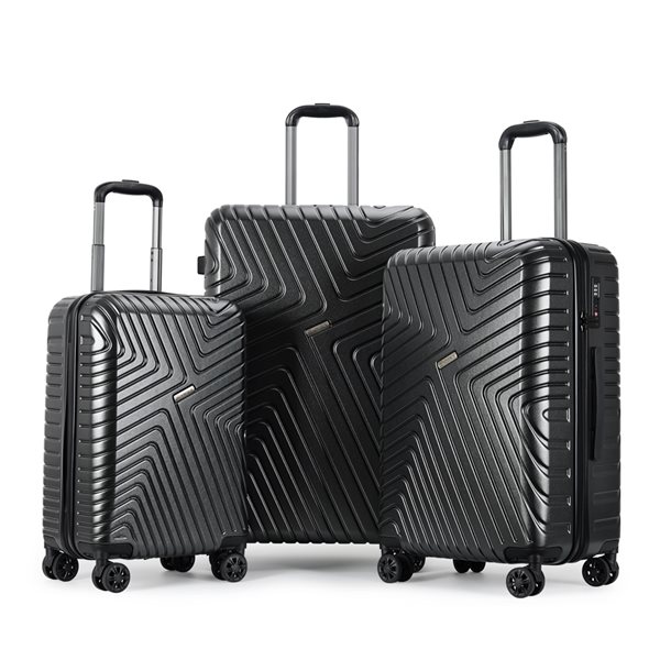 Homerun Santorini 48,5 x 30,5 x 74 cm Black Polycarbonate Hardshell Suitcase Set (3-Bag)