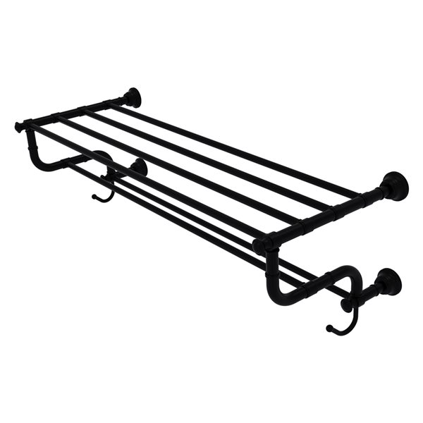 Allied Brass Carolina Matte Black 36-in Wall Mount Towel Rack with ...