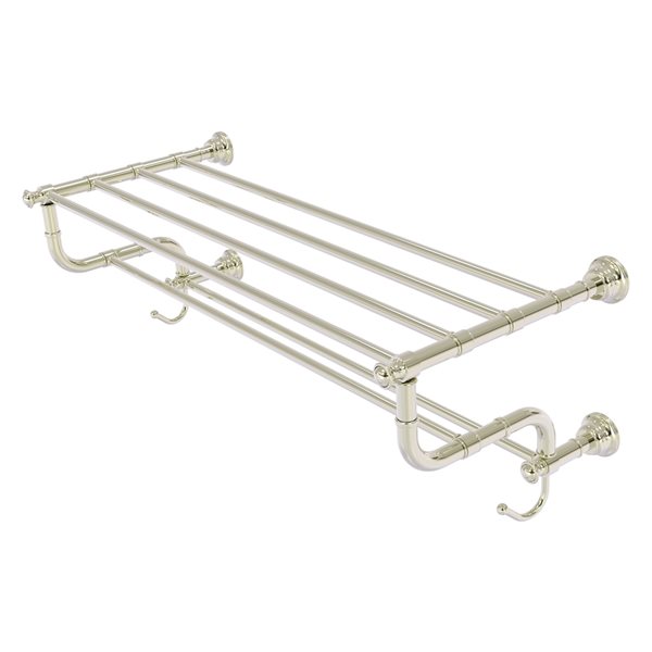 Allied Brass Carolina Polished Nickel 30-in Wall Mount Towel Rack with Double Towel Bar