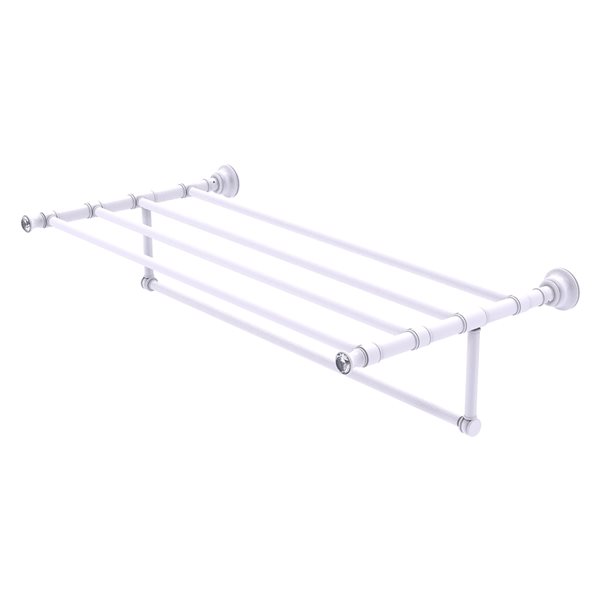 Allied Brass Carolina Crystal 36-in Matte White Wall Mount Towel Rack