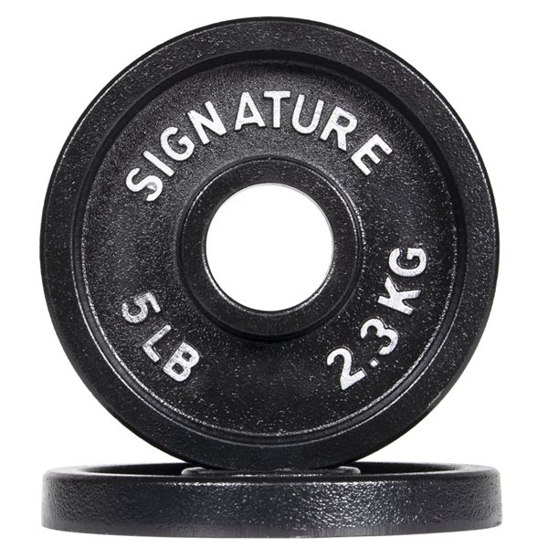Image of Signature Fitness | 10-Lbs Black Fixed-Weight 2-In Cast Iron Plates - Set Of 2 | Rona