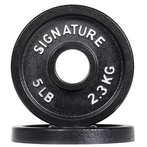 Signature Fitness 10-lbs Black Fixed-Weight 2-in Cast Iron Plates - Set of 2