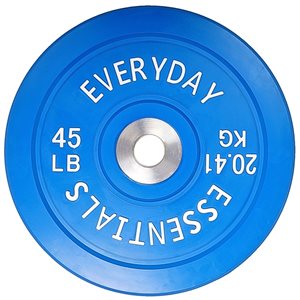 Everyday Essentials Colour-Coded 45-lbs Blue Fixed-Weight Olympic Single Plate