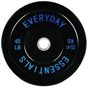 Everyday Essentials 45-lbs Black Fixed-Weight Olympic Single Plate