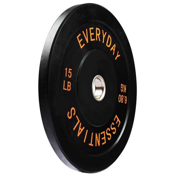 Everyday Essentials 15-lbs Black Fixed-Weight Olympic Single Plate