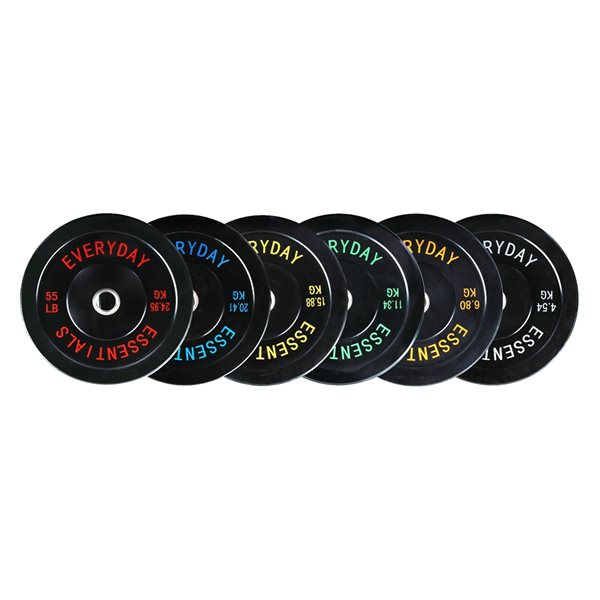 Everyday Essentials 15-lbs Black Fixed-Weight Olympic Single Plate