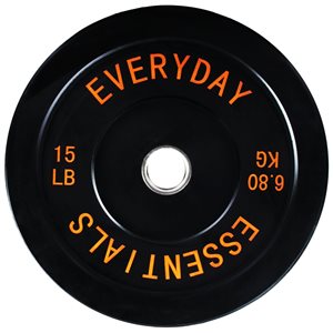 Everyday Essentials 15-lbs Black Fixed-Weight Olympic Single Plate