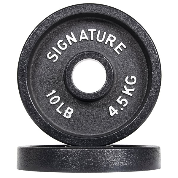 Image of Signature Fitness | 20-Lbs Black Fixed-Weight 2-In Cast Iron Plates - Set Of 2 | Rona