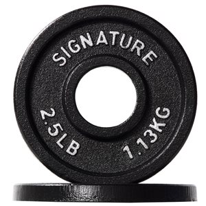 Signature Fitness 5-lbs Black Fixed-Weight 2-in Cast Iron Plates - Set of 2