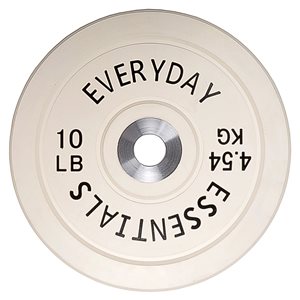 Everyday Essentials Colour-Coded 10-lbs White Fixed-Weight Olympic Single Plate