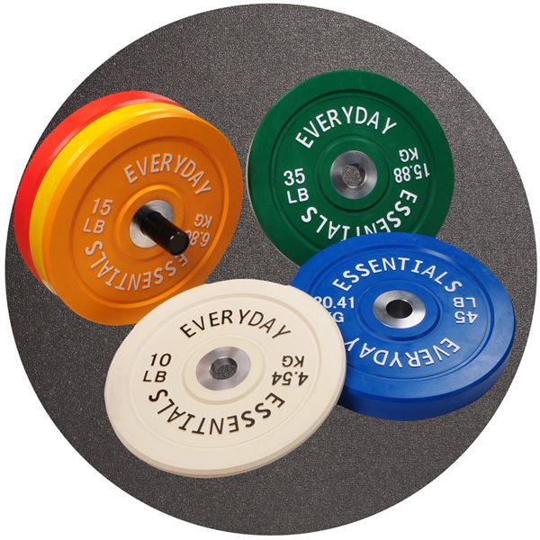 Everyday Essentials Colour-Coded 35-lbs Green Fixed-Weight Olympic Single Plate