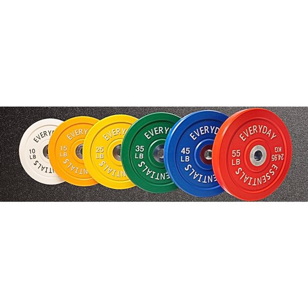 Everyday Essentials Colour-Coded 35-lbs Green Fixed-Weight Olympic Single Plate