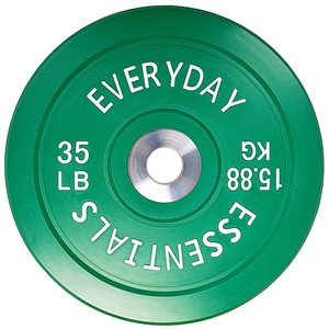 Everyday Essentials Colour-Coded 35-lbs Green Fixed-Weight Olympic Single Plate
