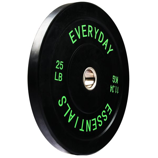 Everyday Essentials 25-lbs Black Fixed-Weight Olympic Single Plate