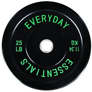 Everyday Essentials 25-lbs Black Fixed-Weight Olympic Single Plate