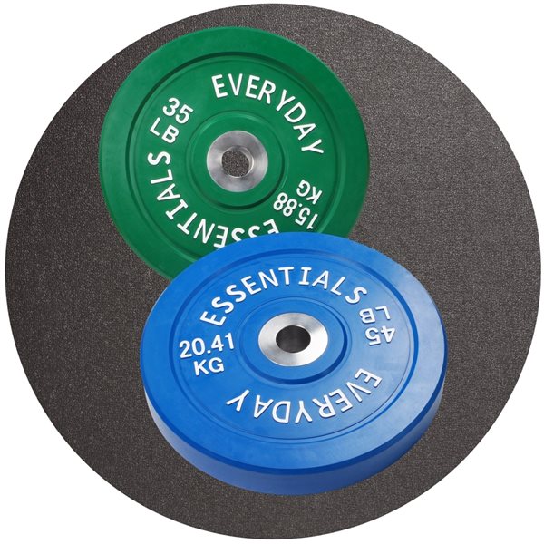 Everyday Essentials Colour-Coded 370-lbs Red Fixed-Weight Olympic Plates - 12-Piece