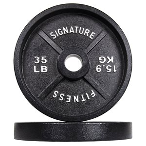 Signature Fitness 35-lbs Black Fixed-Weight 2-in Cast Iron Single Plate