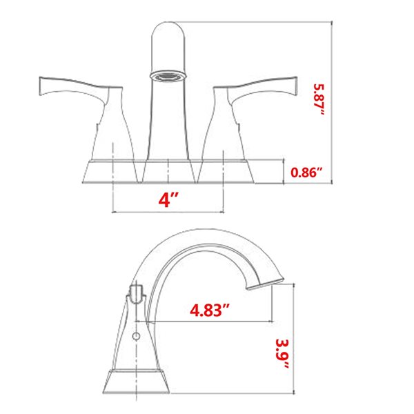 Dornberg Oil-Rubbed Bronze 2-Handle 4-in Centreset Bathroom Sink Faucet - Deck Plate Included