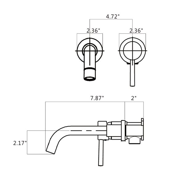 Dornberg Matte Black 1-Handle 2-Hole Bathroom Sink Faucet - Deck Plate Included