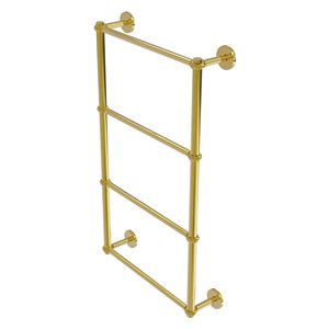 Allied Brass Prestige Skyline 36-in Polished Brass Wall-Mounted 4-Tier Towel Bar with Twisted Detail