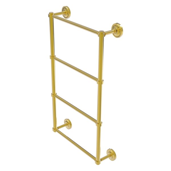 Allied Brass Prestige Regal 36-in Polished Brass Wall-Mounted 4-Tier Towel Bar