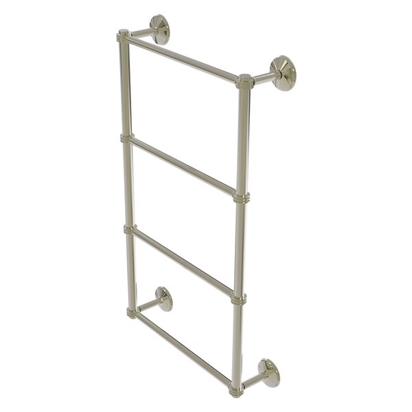 Allied Brass Monte Carlo 36-in Polished Nickel Wall-Mounted 4-Tier Towel Bar with Dotted Detail