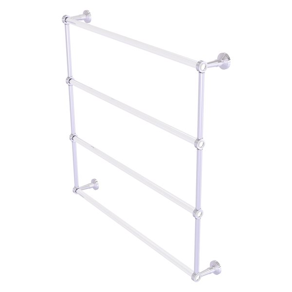 Allied Brass Pacific Beach 36-in Polished Chrome Wall-Mounted 4-Tier Towel Bar with Dotted Accents