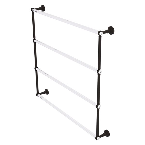Allied Brass Pacific Beach 36-in Oil-Rubbed Bronze Wall-Mounted 4-Tier Towel Bar with Twisted Accents